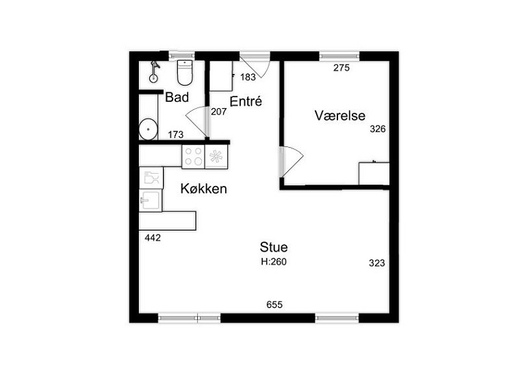 Lejlighed på 61 m2 i Odense C, Skibhusvej 