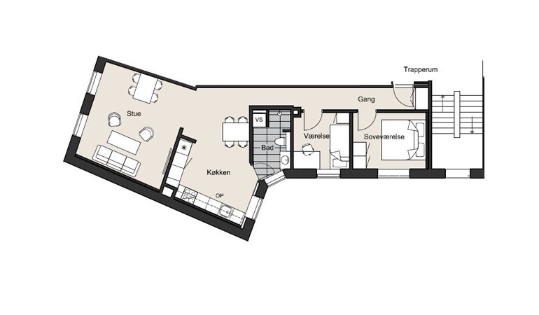 Lejlighed på 79 m2 i Odense C, Klingenberg 
