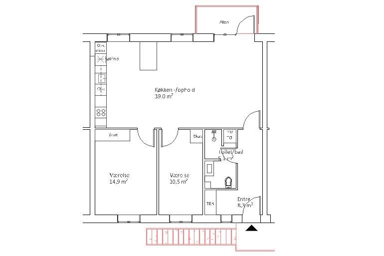 Lejlighed på 93 m2 i Odense SV, Dalumvej 