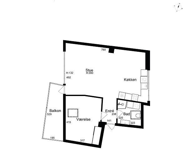 Lejlighed på 74 m2 i Odense C, Thurøgade 