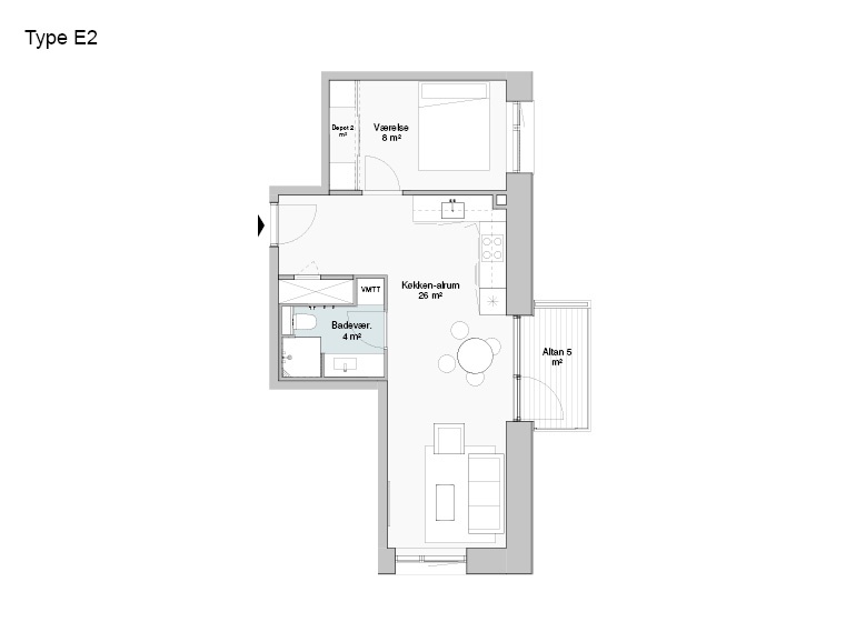 Lejlighed på 60 m2 i Odense M, Cortex Park 