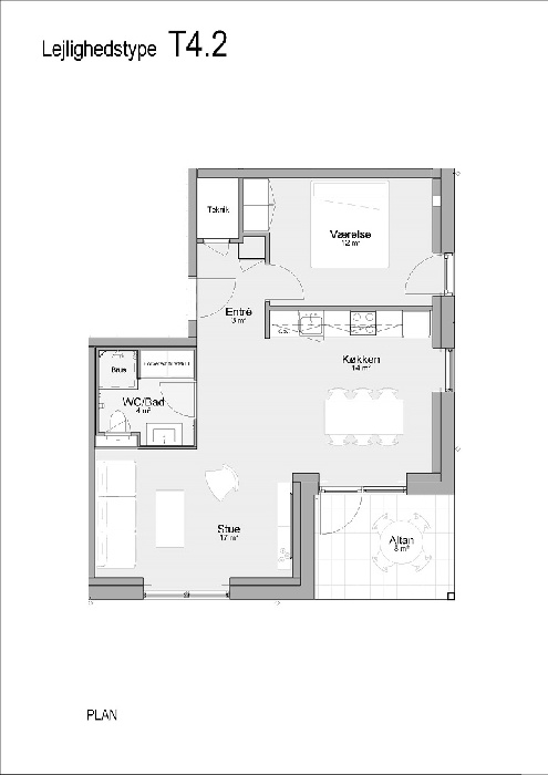 Lejlighed på 76 m2 i Årslev, Takvingen 