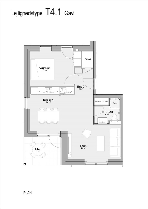 Lejlighed på 81 m2 i Årslev, Takvingen 