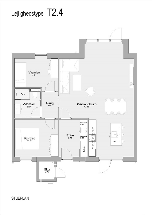 Lejlighed på 96 m2 i Årslev, Takvingen 