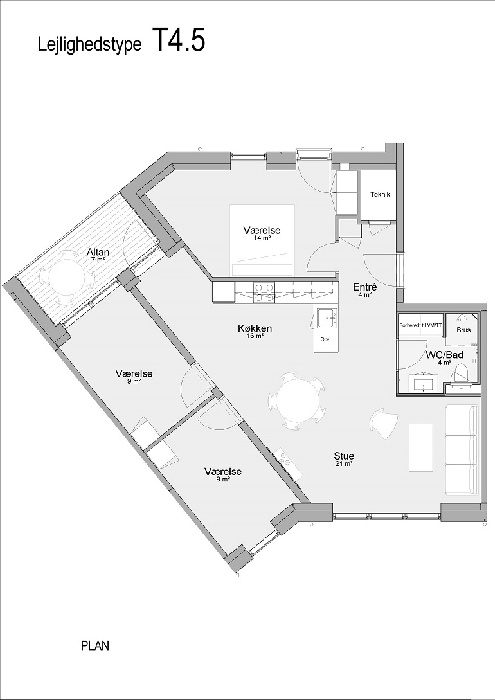 Lejlighed på 108 m2 i Årslev, Admiralen 