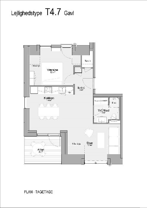 Lejlighed på 79 m2 i Årslev, Takvingen 