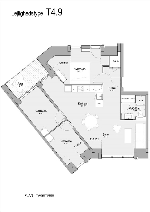 Lejlighed på 106 m2 i Årslev, Admiralen 
