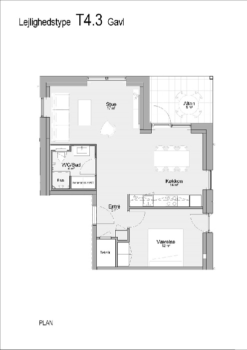 Lejlighed på 79 m2 i Årslev, Takvingen 