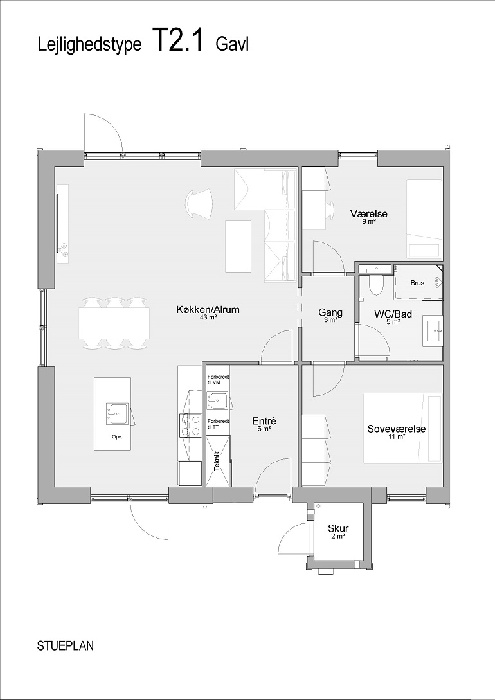 Lejlighed på 94 m2 i Årslev, Admiralen 