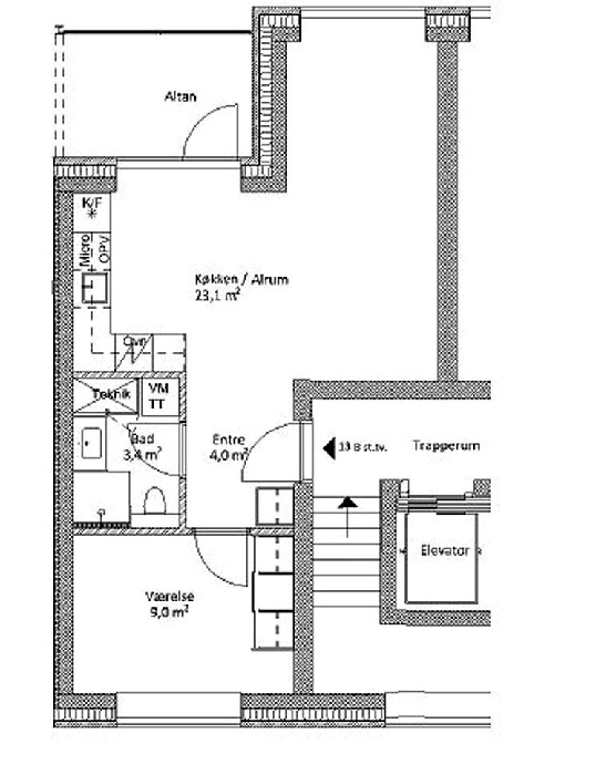 Lejlighed på 66 m2 i Odense C, Helsingborggade 